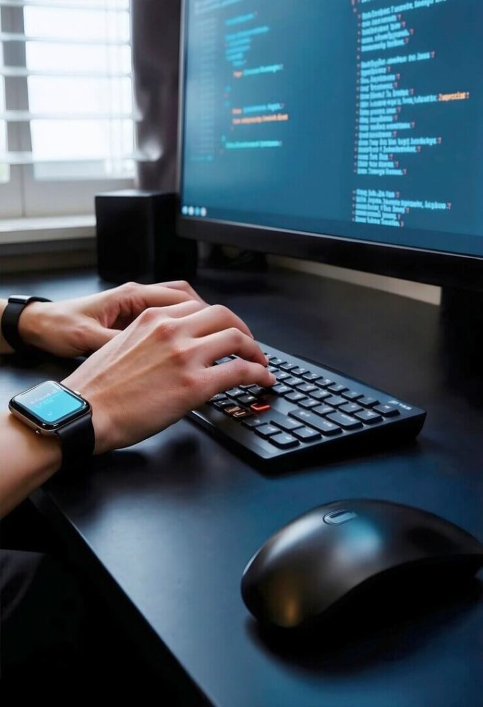 Persona trabajando con ordenador
