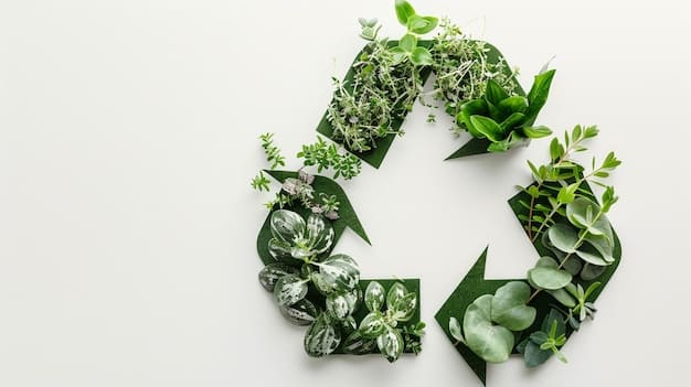 Signo de reciclaje con plantas