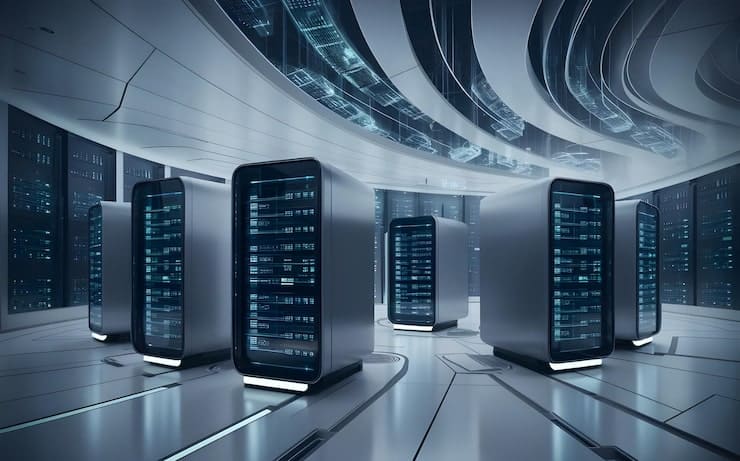 servidores data center futurista